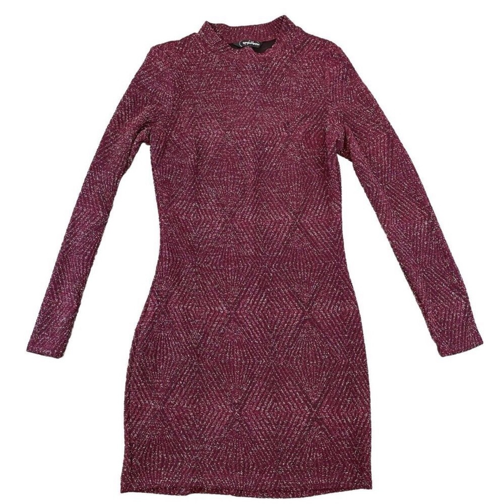 Speechless Burgundy Textured Midi Dress